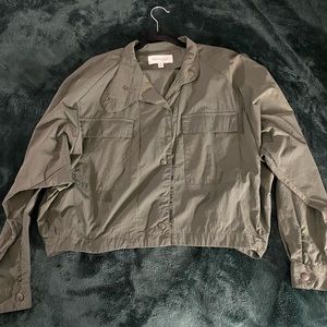 Olive green cargo windbreaker